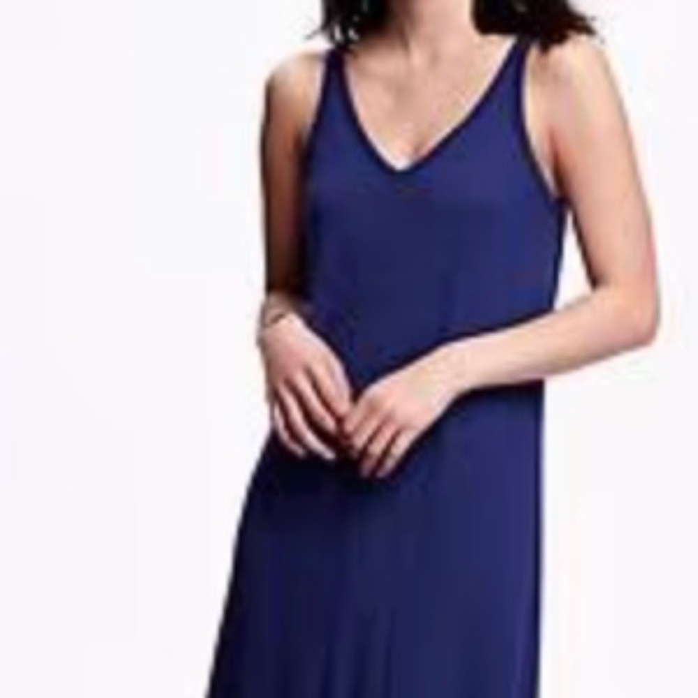Old Navy blue M knit stretchy sleeveless dress Balletcore Coastal Coquette